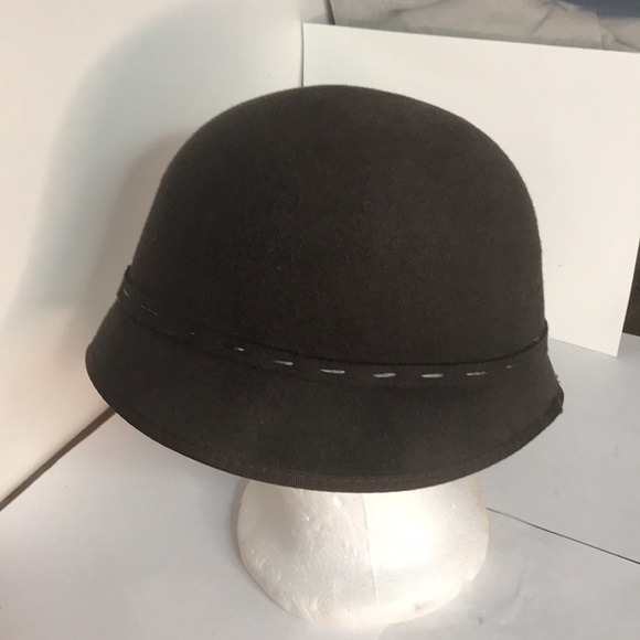 Scala Collezione wool cloche hat with floral decor gray and brown one size - Picture 4 of 7